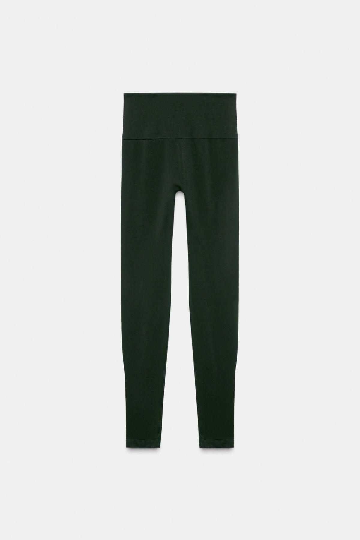 자라 메리노울 심리스 스키 레깅스 1368/031 KHAKI - 상세 이미지 5