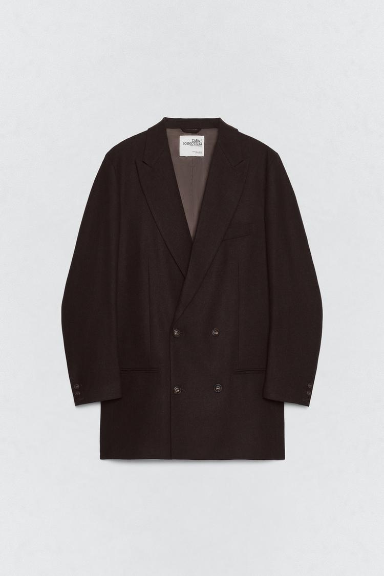자라 ZARA x 소시오츠키 Soshiotsuki 플란넬 테일코트 블레이져 자켓