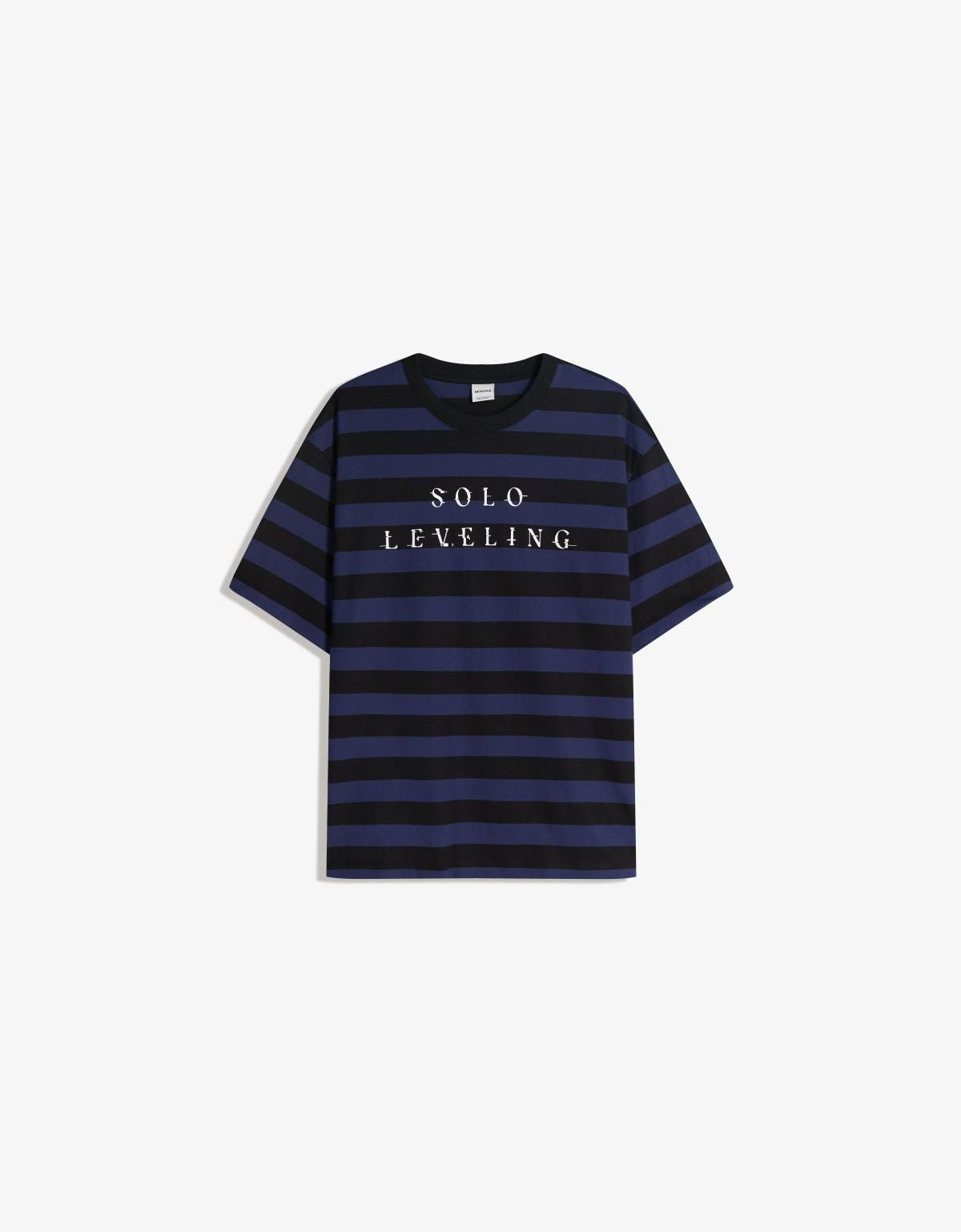 버쉬카 스트라이프 캐주얼 반팔 티셔츠 0802/071 DARK BLUE - 상세 이미지 3