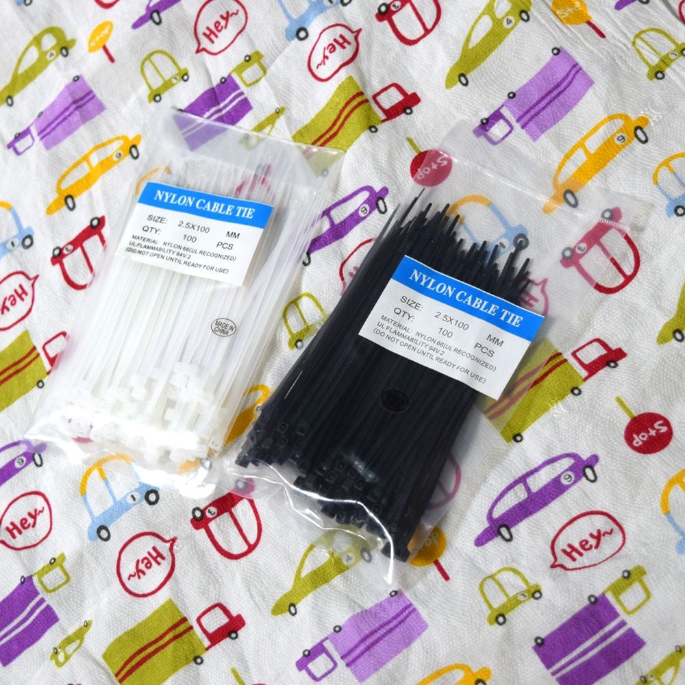 (T-C2510) 케이블타이 소 2.5mm x 100mm 100개 블랙-소(T-C2510B) - 상품 이미지