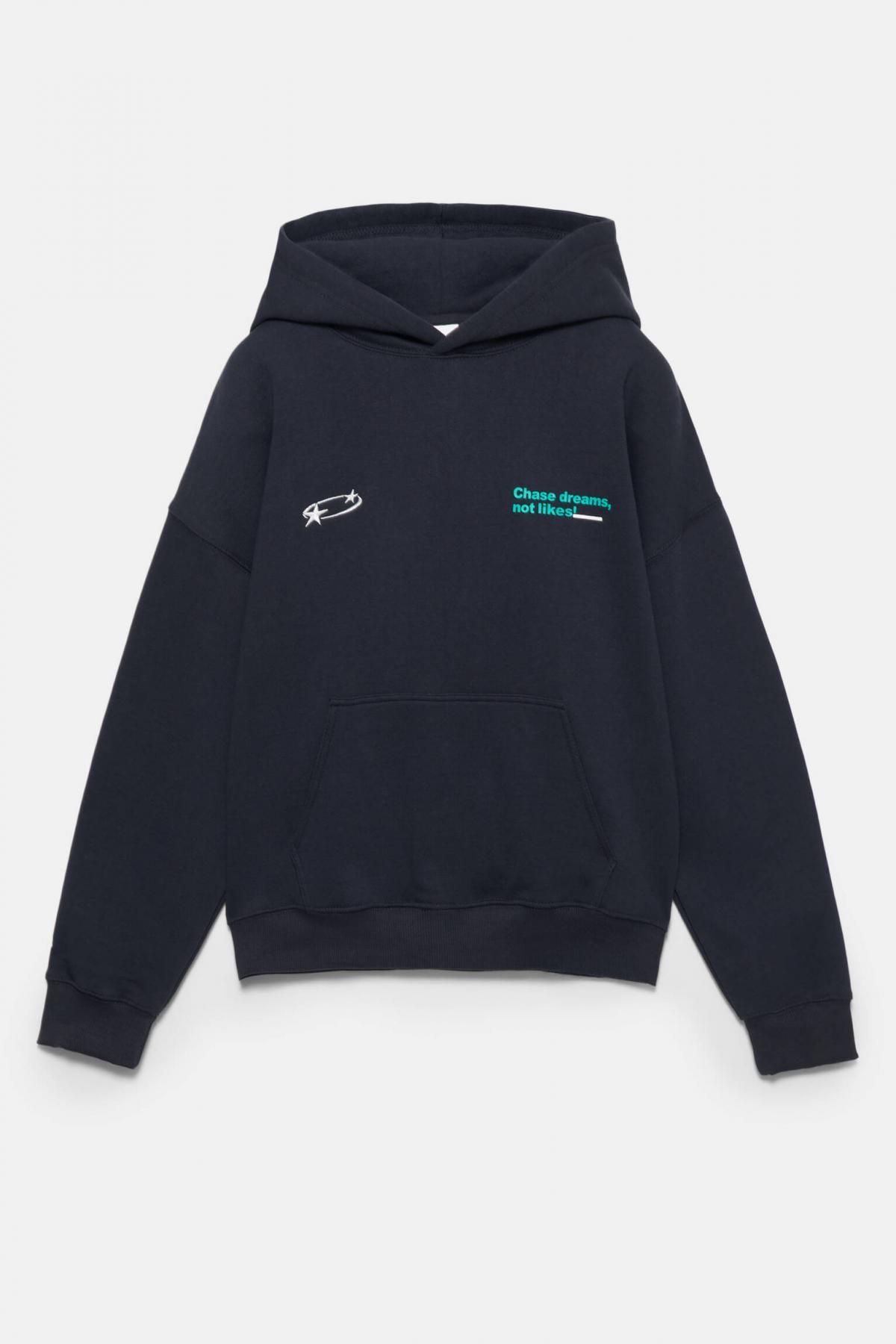 풀앤베어 스타 그래픽 코튼 오버핏 후드티 7560/355 NAVY - 상품 이미지