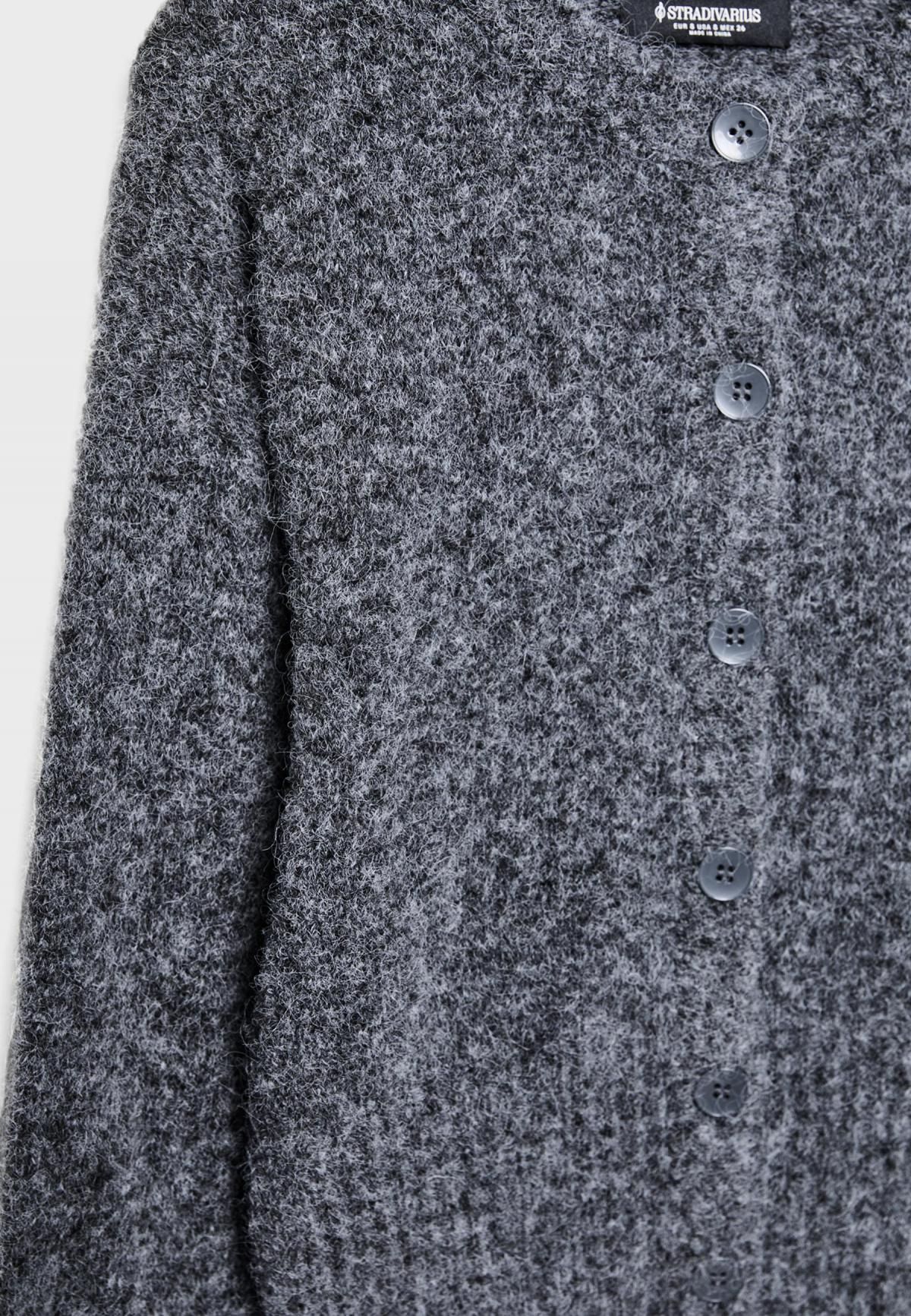 스트라디바리우스 와이드 슬리브 라운드넥 니트 가디건 1622/430 DARK GREY - 상세 이미지 2