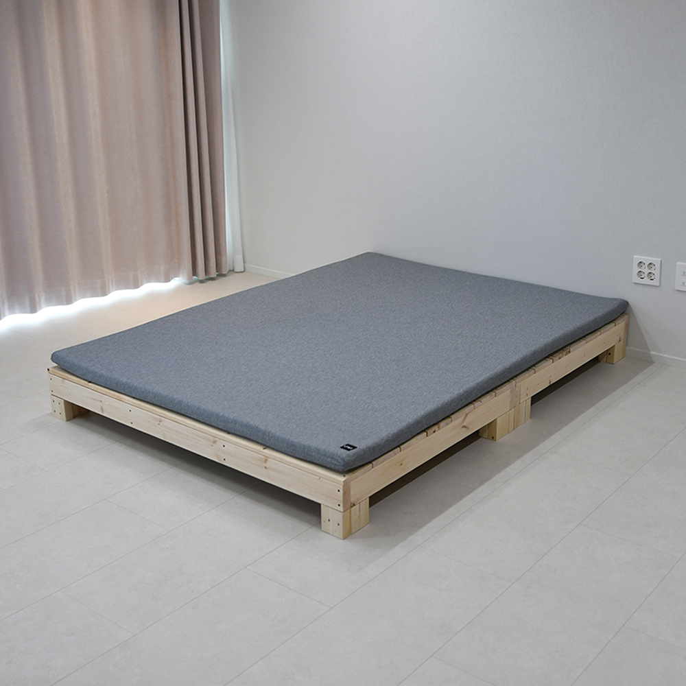 브로우드 평상형 침대 원목 침대프레임 무헤드 미니싱글