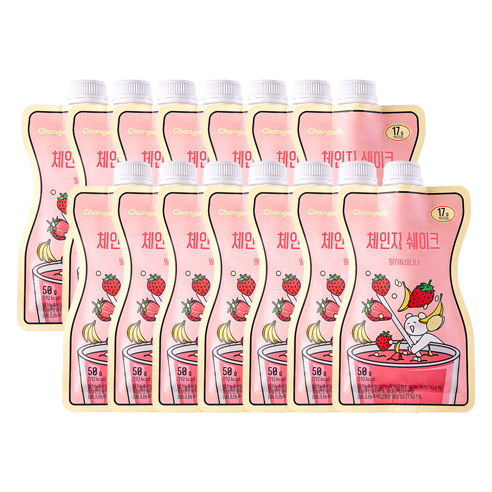 체인지핏 다이어트 고단백 쉐이크 딸기바나나, 50g, 14개 - 상품 이미지