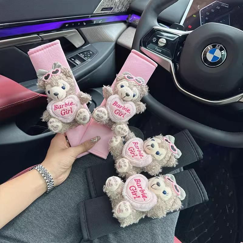 귀여운 쉐리모 차량용 안전벨트 커버 커플 차량 인테리어 소품 블랙시리