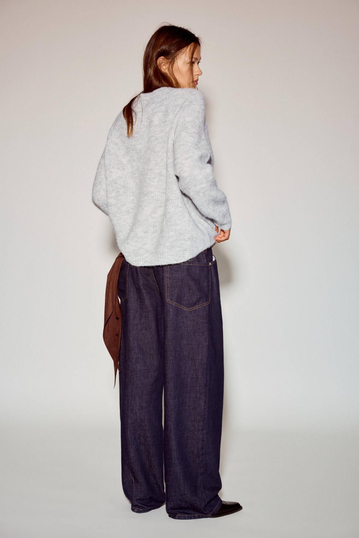 풀앤베어 그레이 소프트 펄 니트 라운드넥 스웨터 3540/306 GREY MARL - 상세 이미지 3