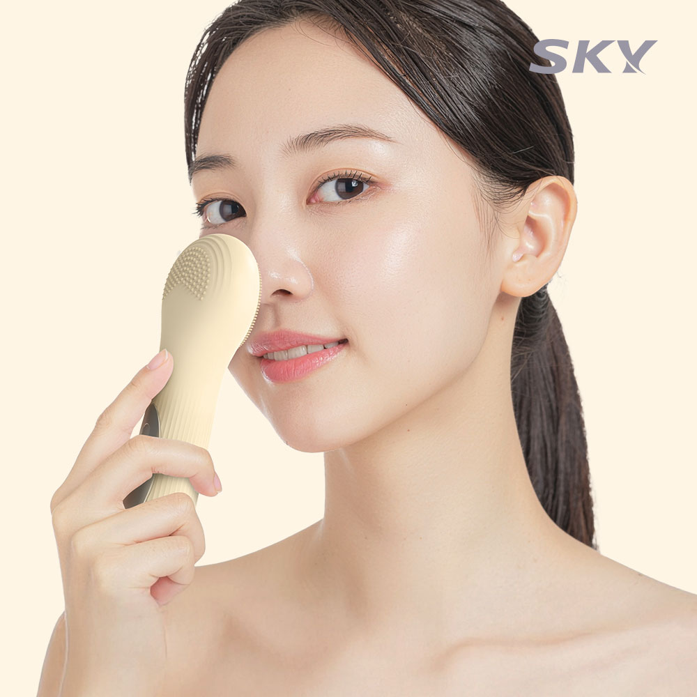 스카이 미엔느 진동 클렌저 SC30 온열 실리콘 브러쉬 피지제거 세안기 라일락 퍼플 이미지 6