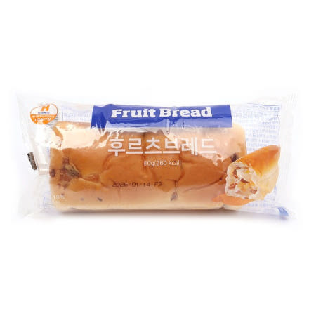 자체제작 천원빵) 후르츠브레드 80g (1묶음 10개입)
