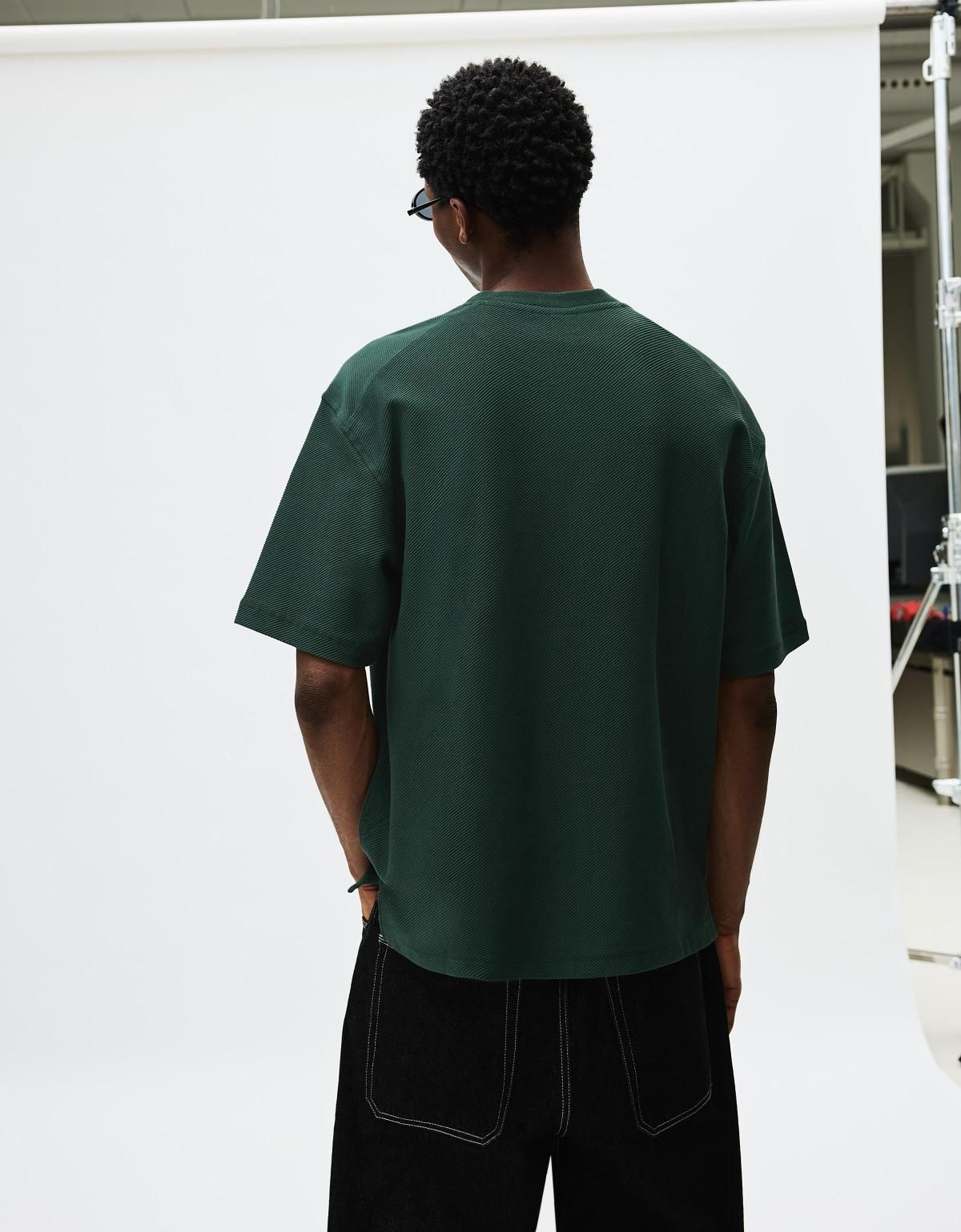 버쉬카 베이직 오버핏 반팔 티셔츠 다크그린 0919/478 GREEN 이미지 6