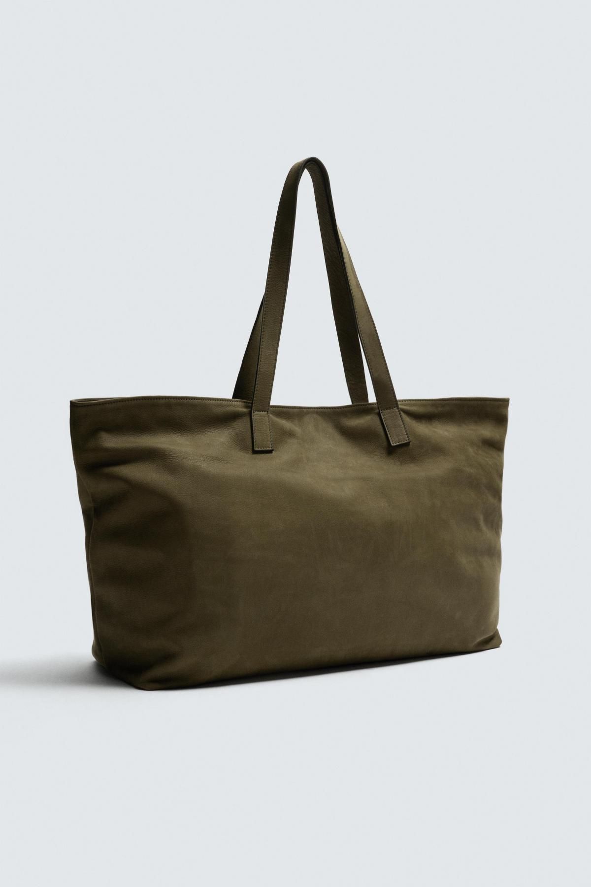 자라 프리미엄 스웨이드 토트백 베이직 3175/620 KHAKI GREEN - 상세 이미지 2