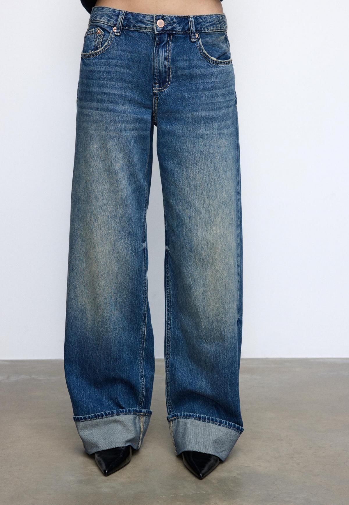 스트라디바리우스 로우라이즈 와이드핏 데님 청바지 1441/620 MEDIUM BLUE DENIM - 상품 이미지