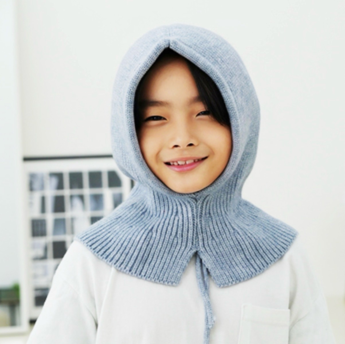 어린이바라클라바 니트후드목도리 아동방한후드 - 메인 이미지