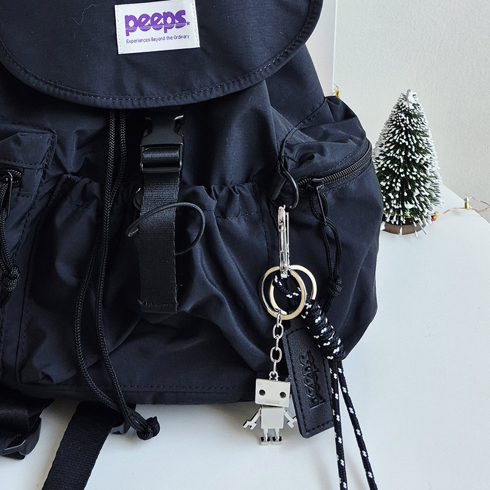 PEEPS Robo Block Keyring(Silver) 가방 바지키링 - 상세 이미지 4