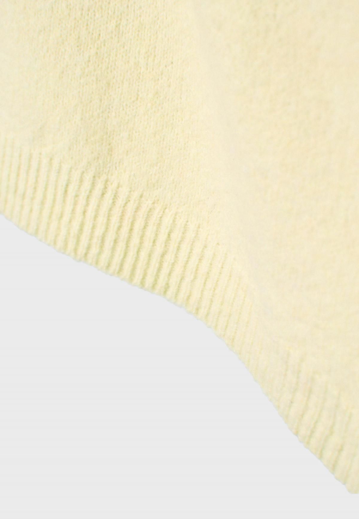 스트라디바리우스 비대칭 보트넥 니트 스웨터 8537/650 PASTEL YELLOW - 상세 이미지 3