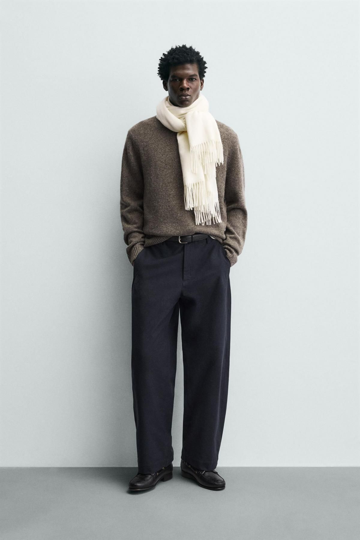 자라 프리미엄 울 라운드 니트 스웨터 2893/406 GREENISH - 상세 이미지 2