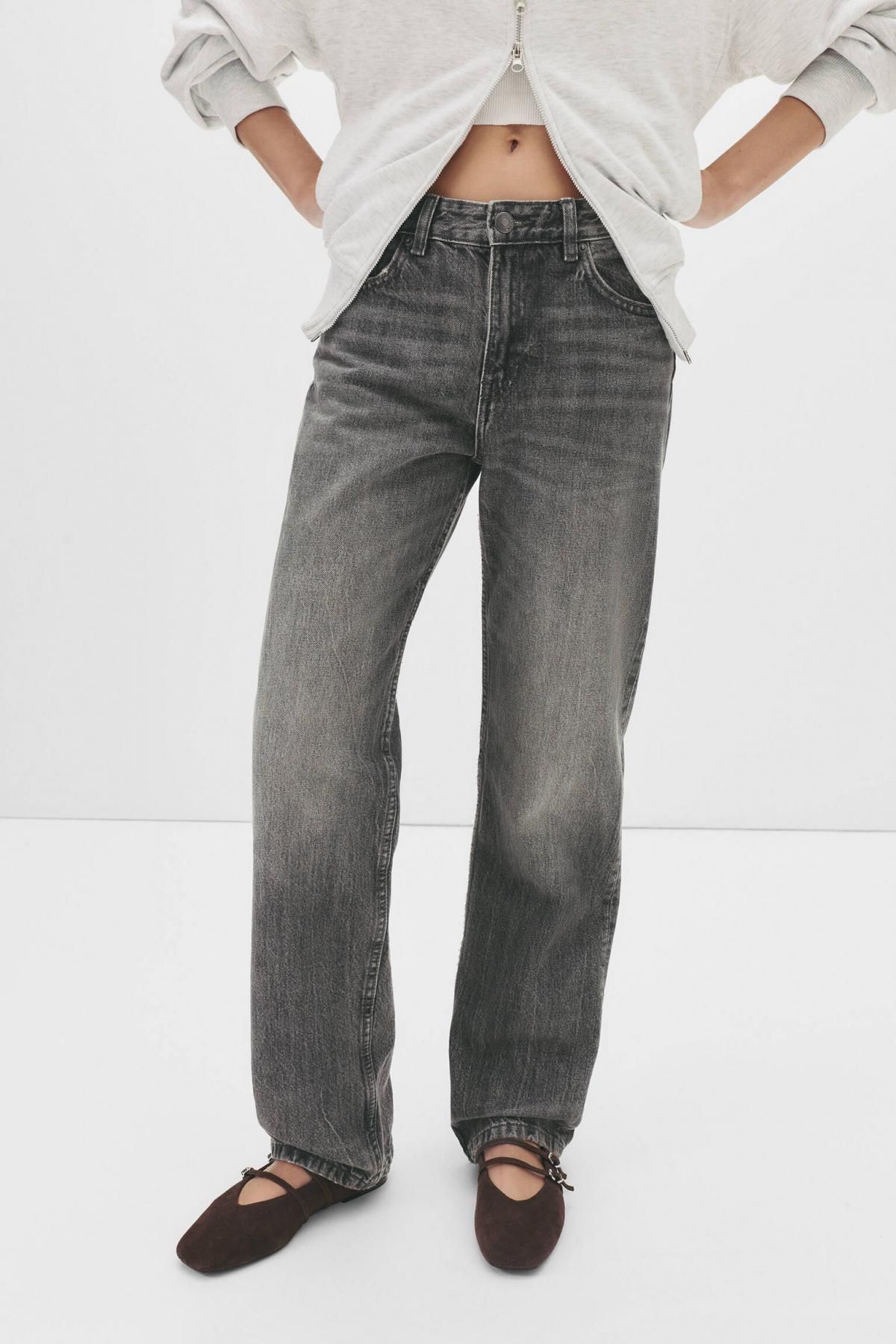 풀앤베어 미드웨이스트 스트레이트핏 데님 진 3660/310 ANTHRACITE GREY - 상품 이미지