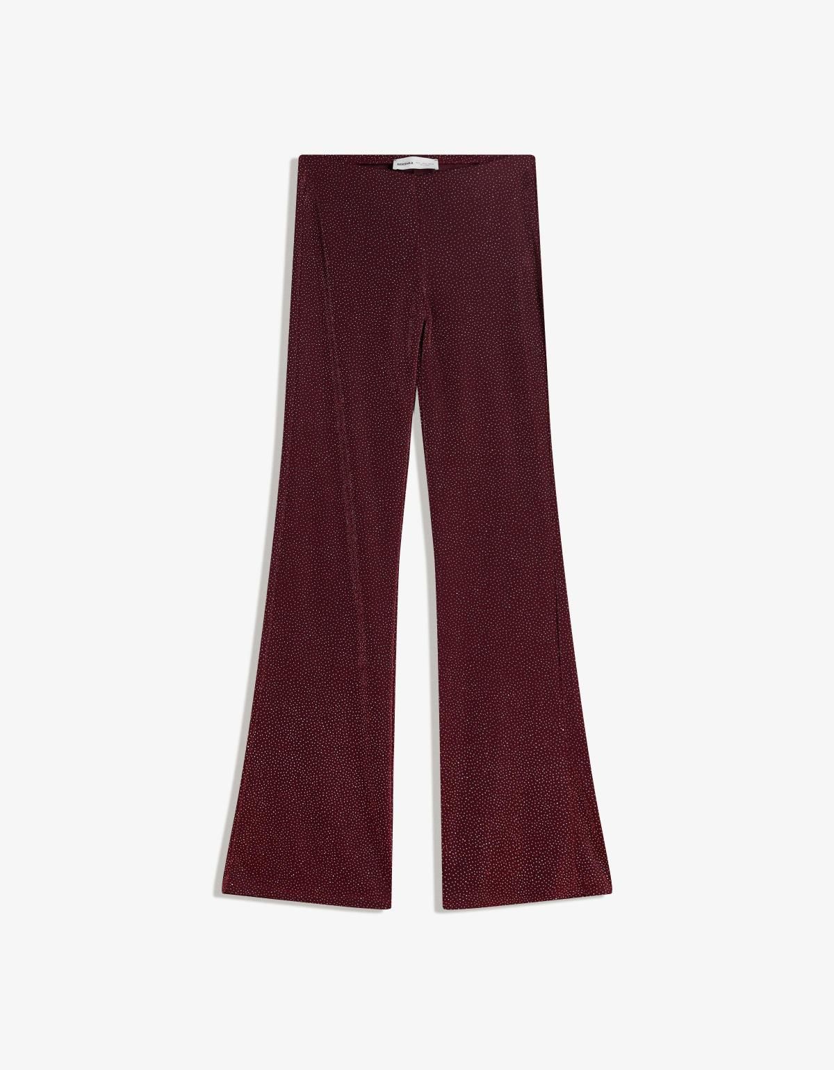 버쉬카 샤이니 부츠컷 플레어 팬츠 버건디 0994/187 BURGUNDY - 메인 이미지
