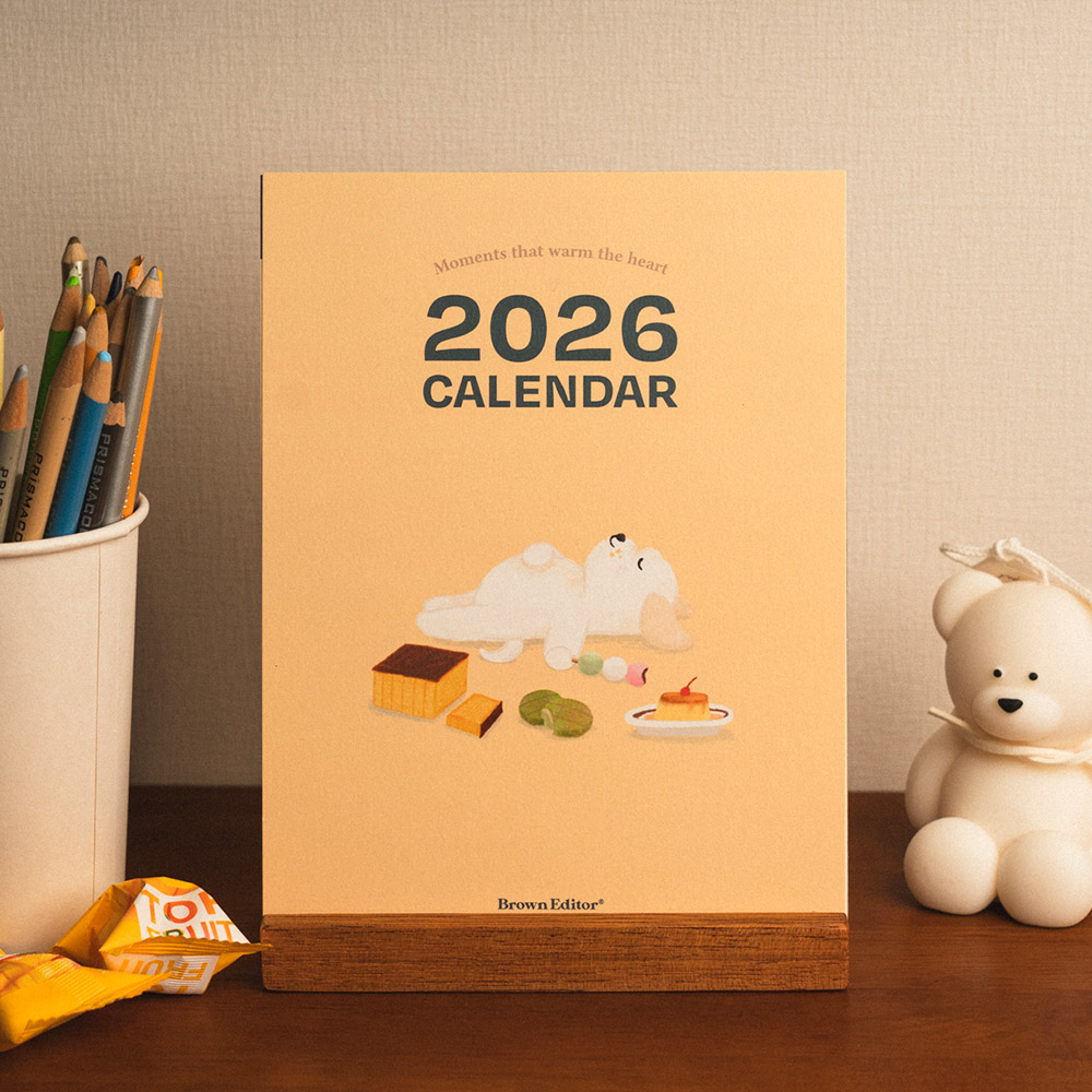 2026년 디저트 강아지 일러스트 탁상 달력 캘린더 - 메인 이미지