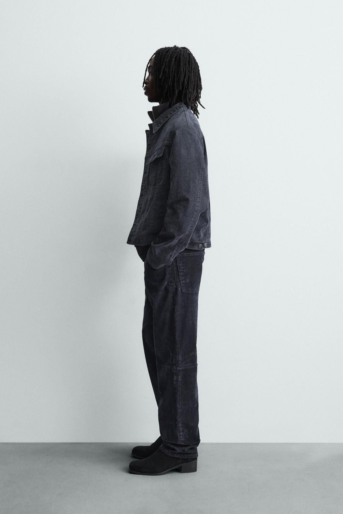 자라 크롭핏 코듀로이 테크니컬 재킷 0840/298 BLUE - 상세 이미지 5