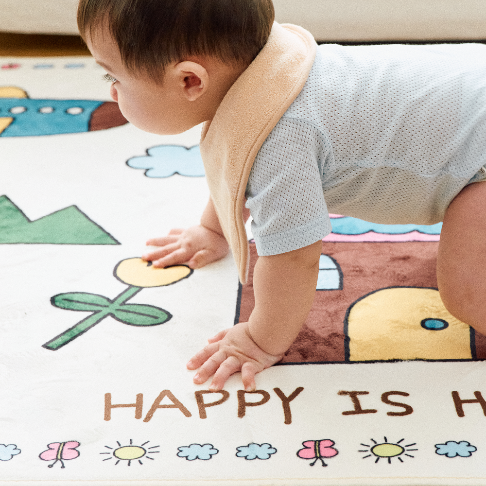 오우아스튜디오 아기방 러그 워셔블 논슬립 놀이 매트 키즈 카페트 써니빌리지