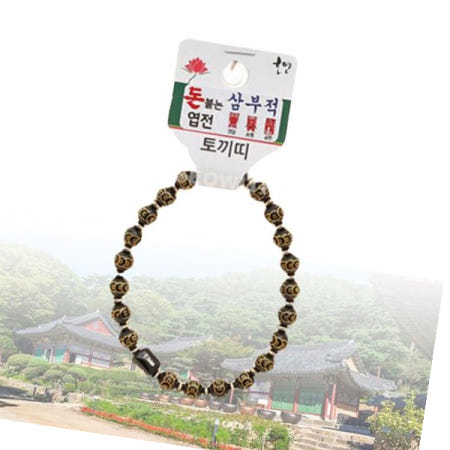 행운의부적 부처 팔찌 돈 붙는 엽전 삼부적 띠 합장주 염주 토끼