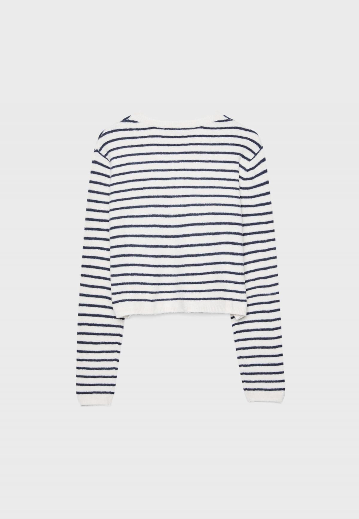 스트라디바리우스 스트라이프 소프트 니트 가디건 5015/479 NAVY BLUE - 상세 이미지 3