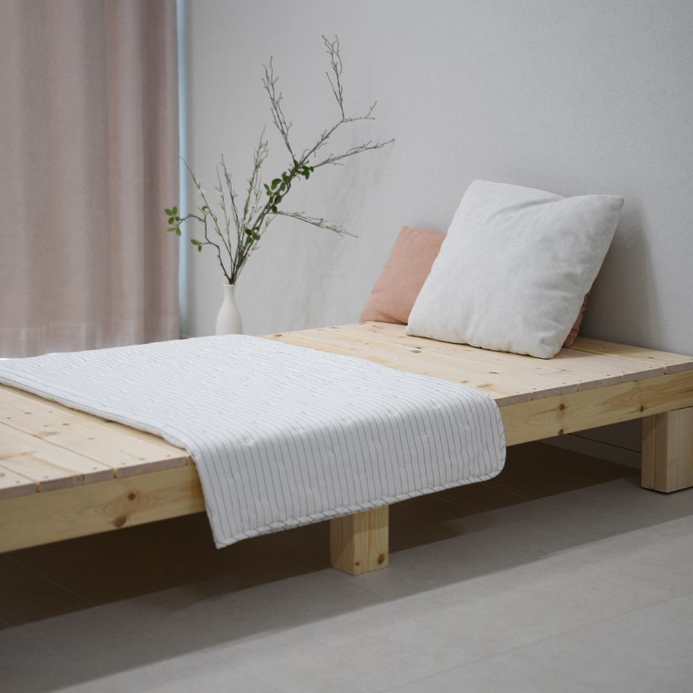 브로우드 평상형 침대 원목 침대프레임 무헤드 미니싱글