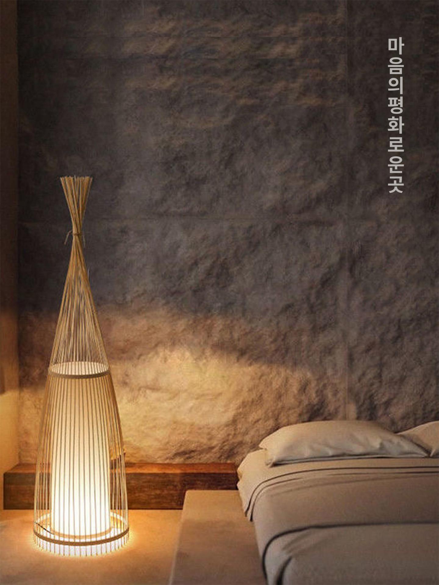 대나무 플로어조명 램프 인테리어 찻집 장스탠드 일식집 따뜻한 30x90cm 삼색 조절 라이트 - 상세 이미지 5
