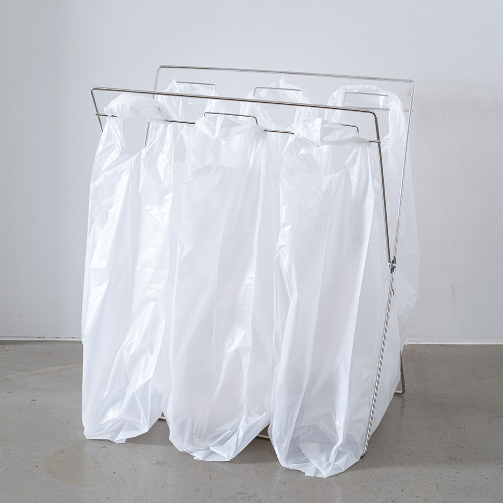 국산 스테인레스 접이식 분리수거대 3구 분리수거함 3단 재활용 쓰레기통 캠핑 휴지통