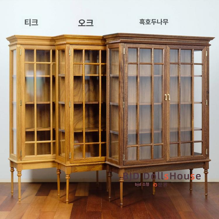 미니어처 가구 유리진열장 아크릴 유리장식장 장식미니어처 블랙월넛 디스플레이 - 상세 이미지 3