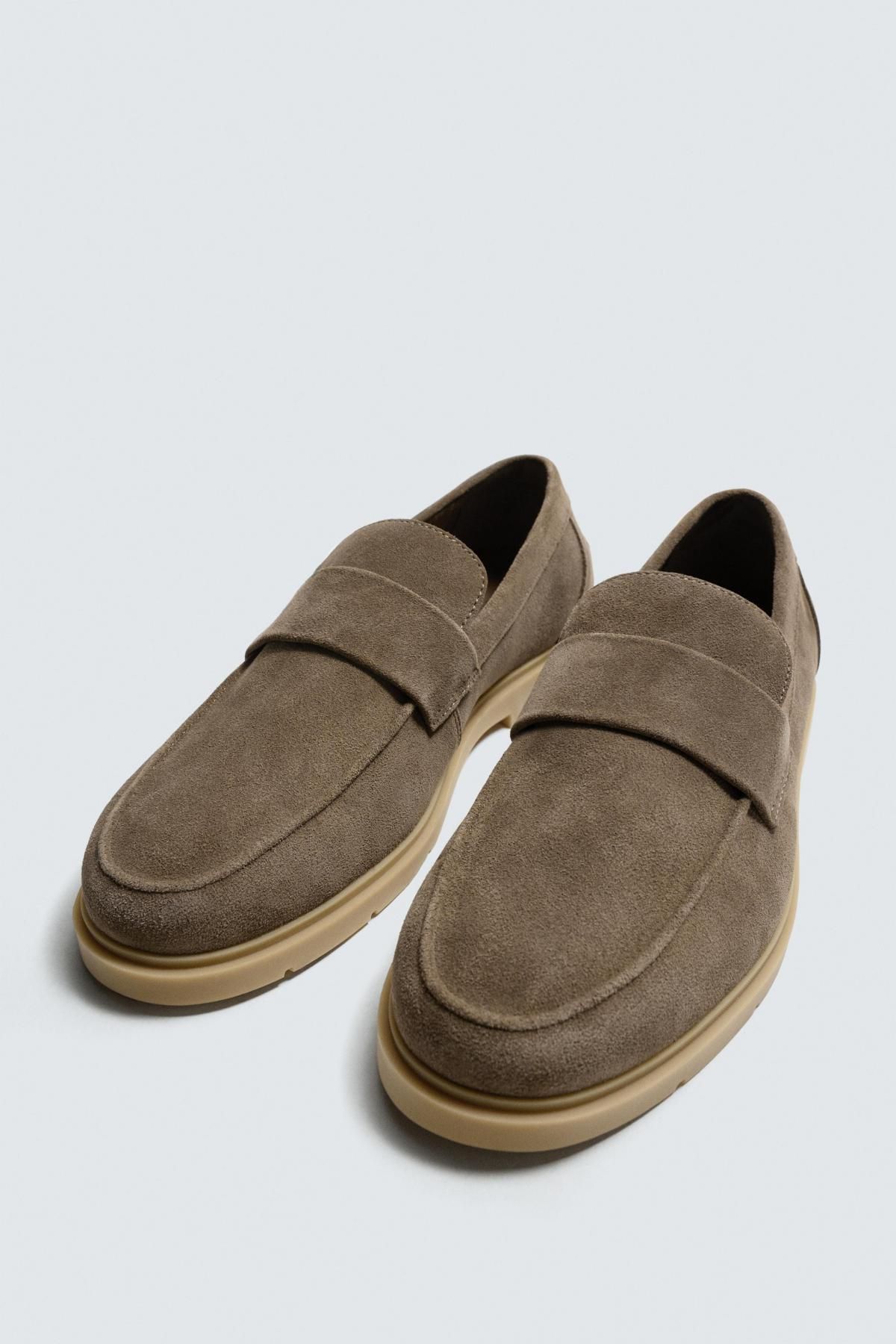 자라 테크니컬 스웨이드 캐주얼 페니 로퍼 2624/620 TAUPE GREY - 상세 이미지 2