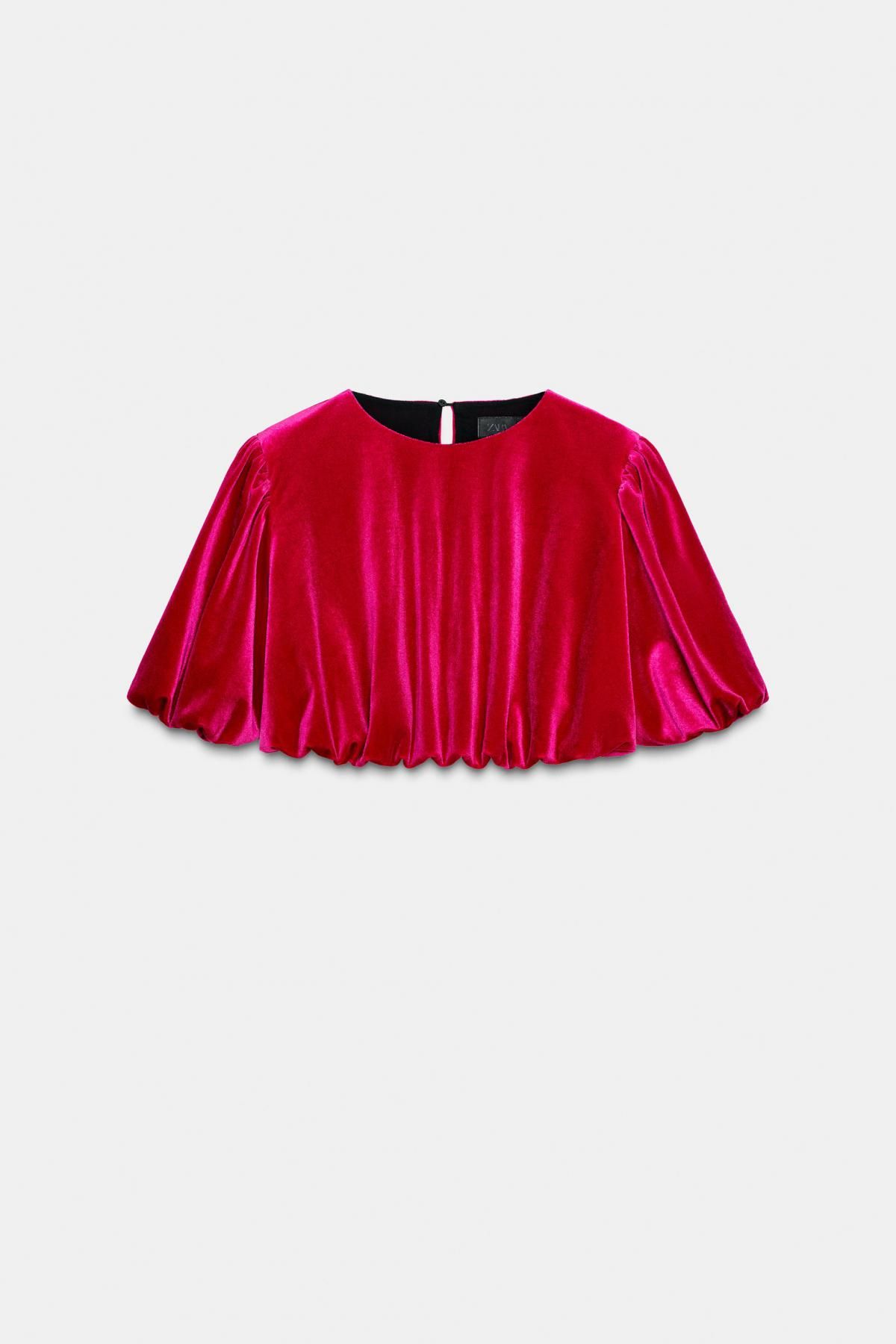 자라 벨벳 퍼프소매 반팔 블라우스 9936/561 FUSCHIA - 상품 이미지