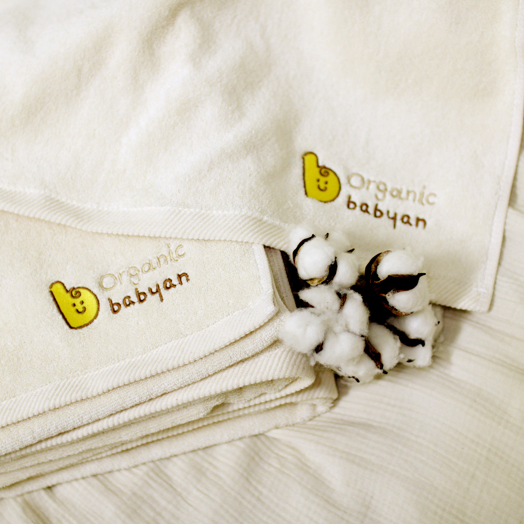 베이비앙 오가닉 면 100% 목욕타올(스마일/희망이 택 1)(340g)(유기농 목화 그대로)(출산선물 추천)