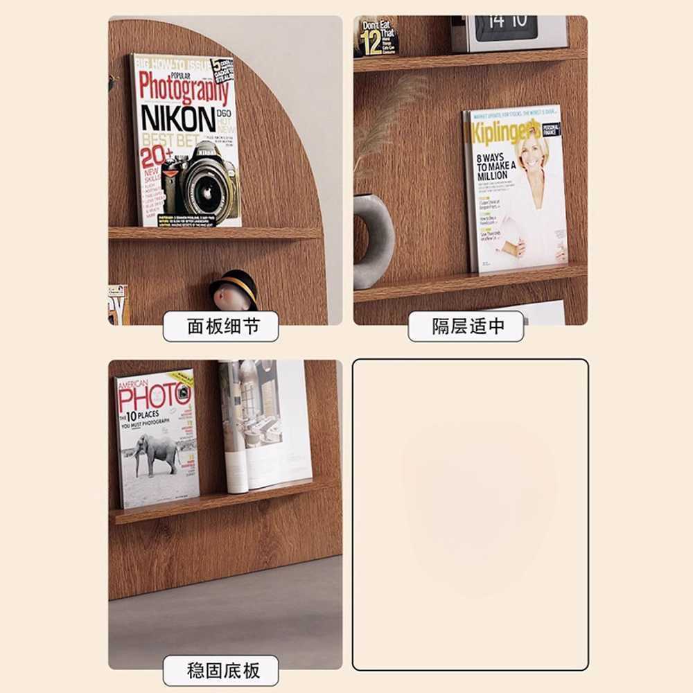 카페 잡지꽂이 원목 거치대 북스탠드 진열 인테리어 60x140cm 블랙(아치형) - 상세 이미지 3