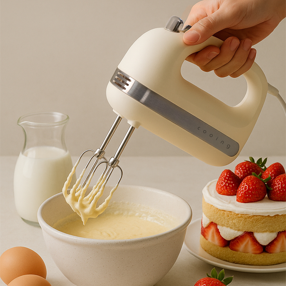 쿠잉 핸드믹서 HM-T30CR 반죽기 거품기 휘핑기 가정용 제빵
