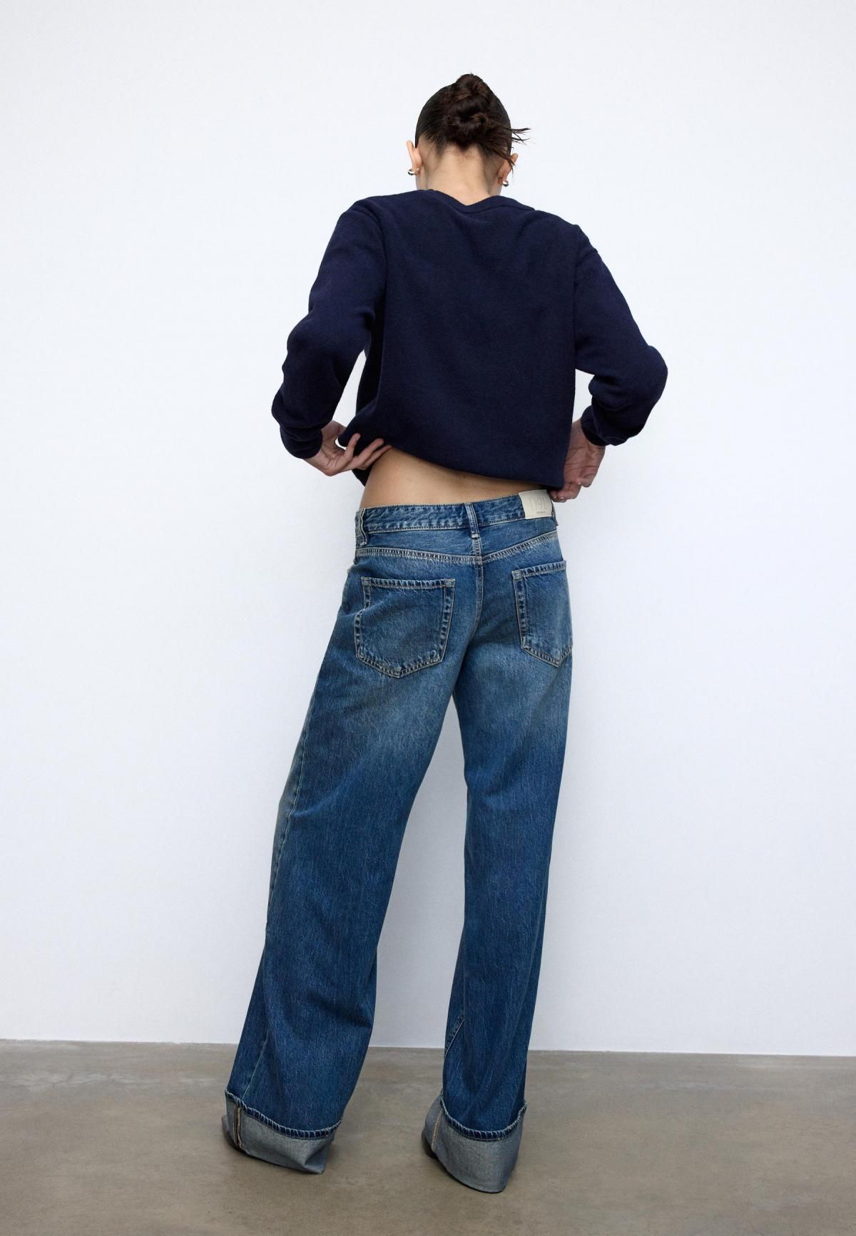 스트라디바리우스 로우라이즈 와이드핏 데님 청바지 1441/620 MEDIUM BLUE DENIM - 상세 이미지 4