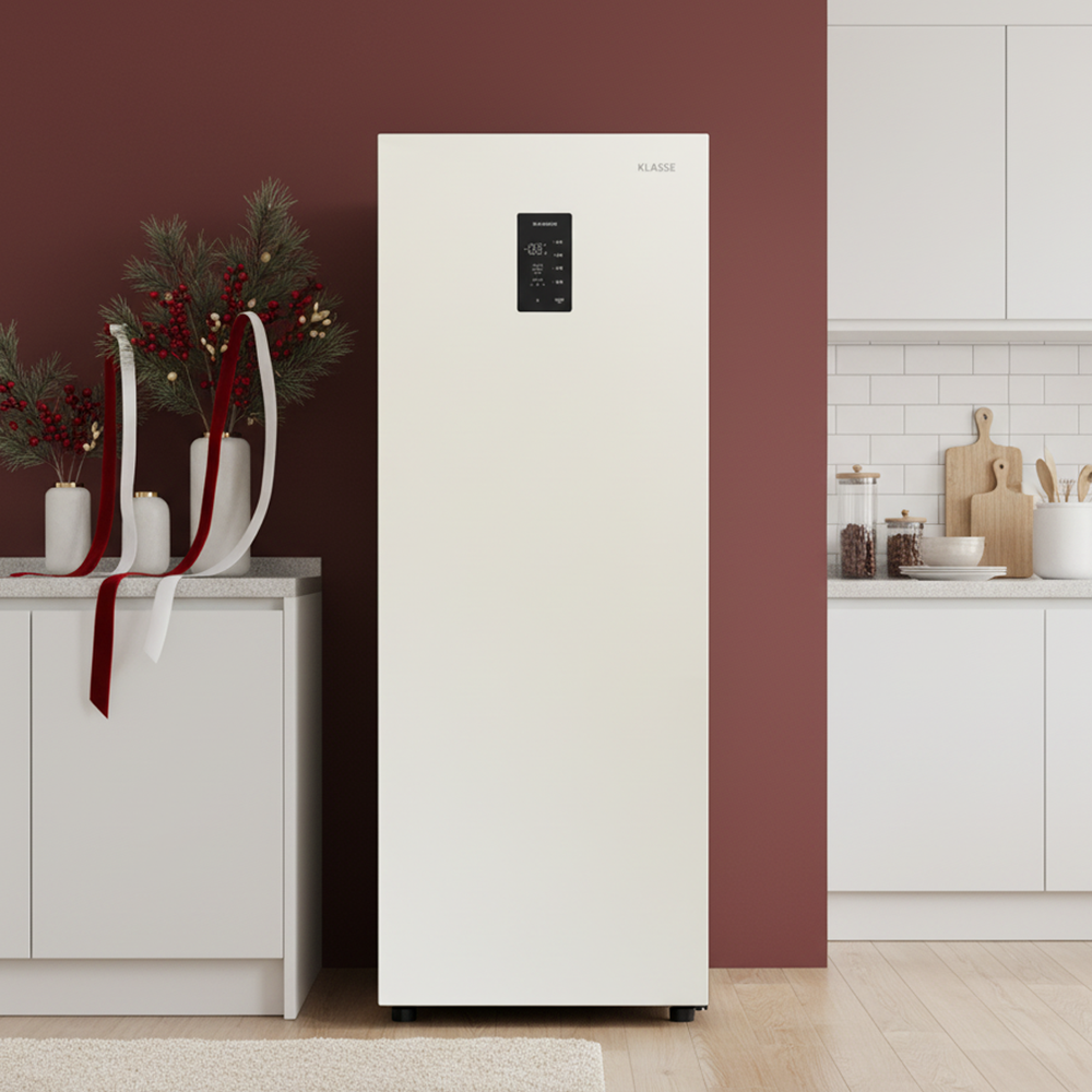 위니아에이드 클라쎄 미니 스탠드형 김치냉장고 1도어 메탈 아이보리 KAE112TWMEV8 제품 이미지