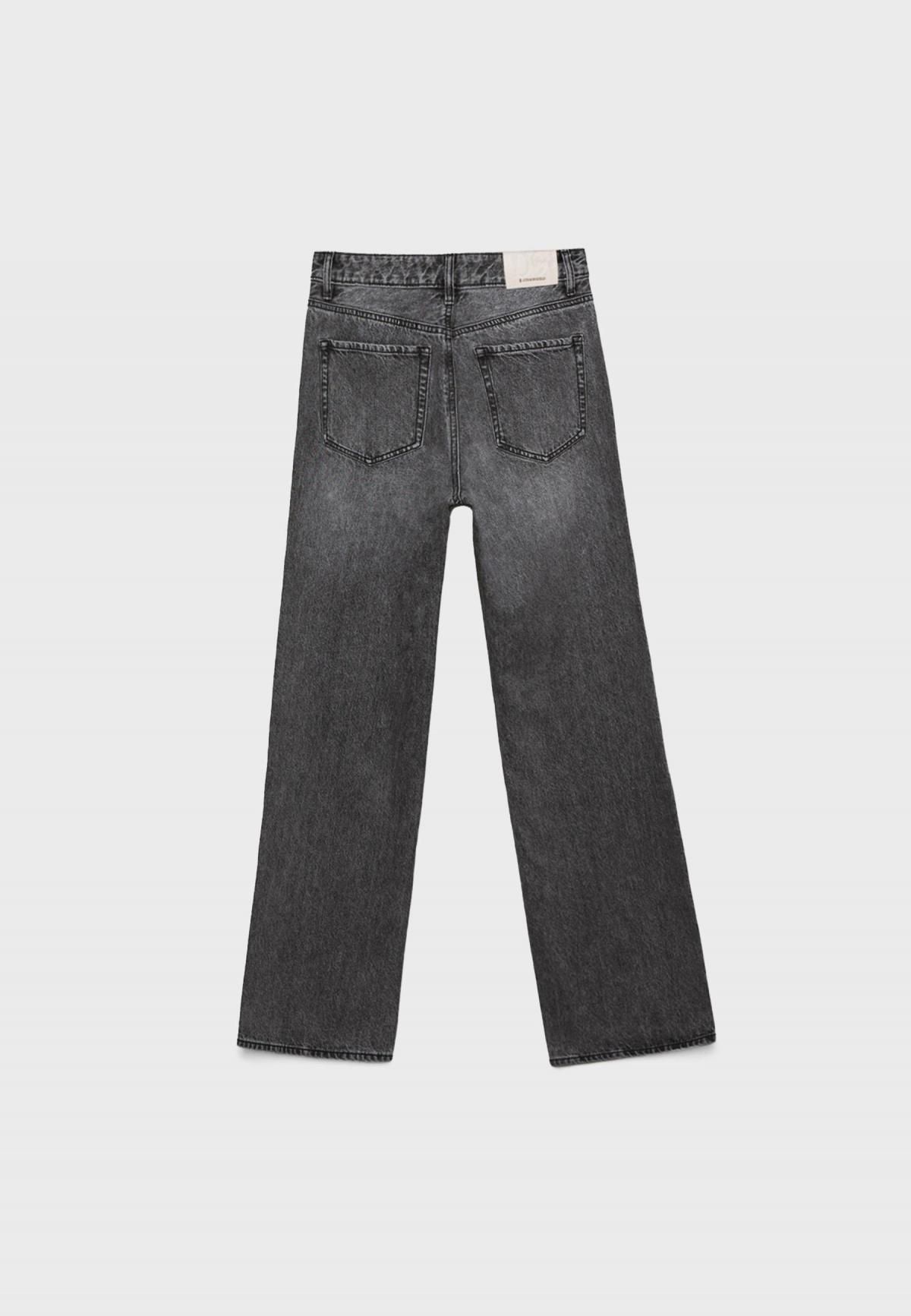 스트라디바리우스 스트레이트 와이드핏 데님 팬츠 4891/951 DARK GREY DENIM WASH - 상세 이미지 4