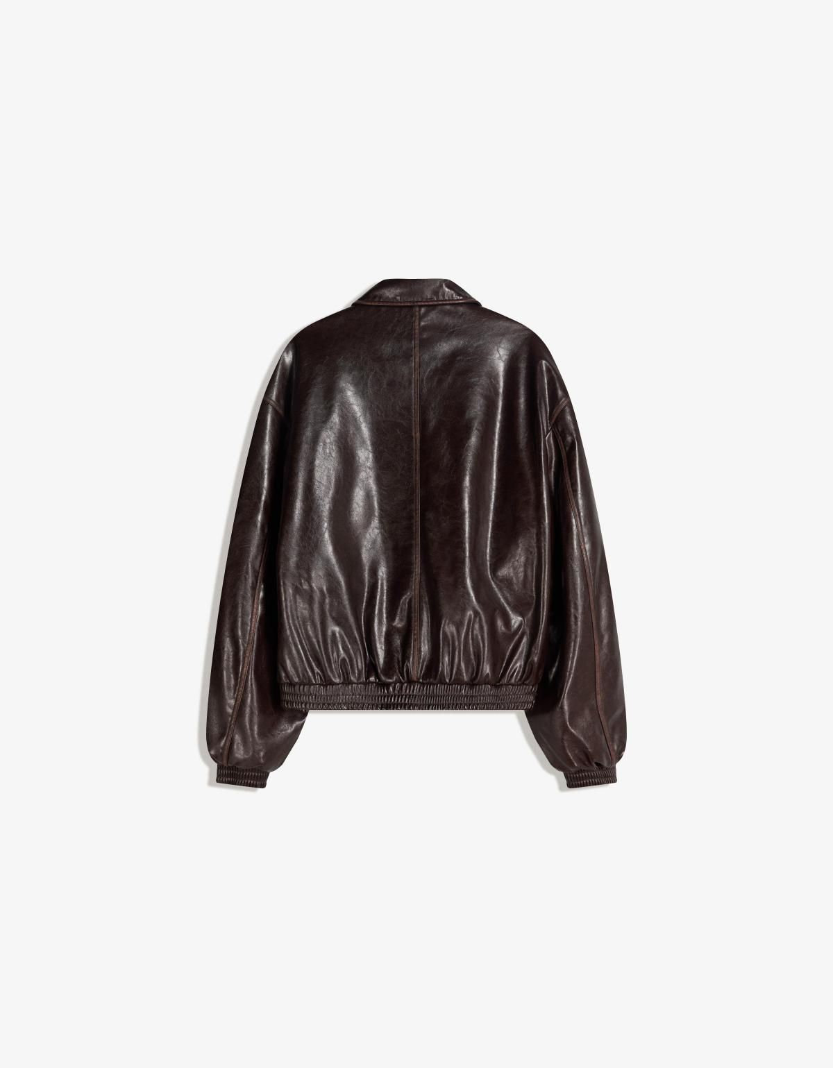 버쉬카 테크니컬 레더 이펙트 재킷 0097/073 BROWN - 상세 이미지 2
