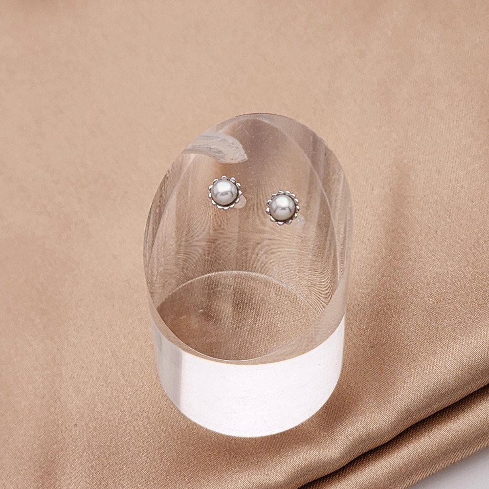 925실버 3mm 미니 진주 스터드 귀걸이 / 실리콘뒤침·가벼운착용감 데일리·알러지방지 이미지 8