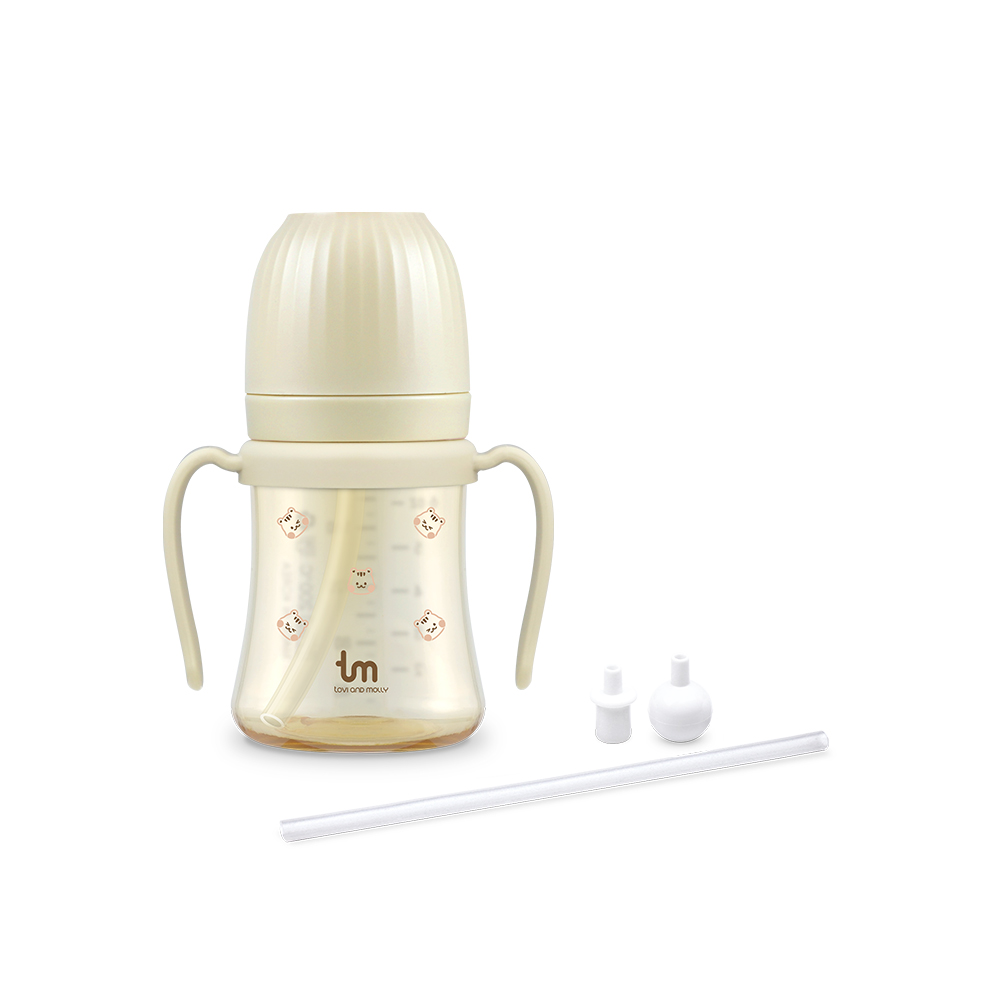 [토비앤몰리] 아기 유아 어린이집 자기주도 추 빨대컵 돗바니 돗람이 180ml