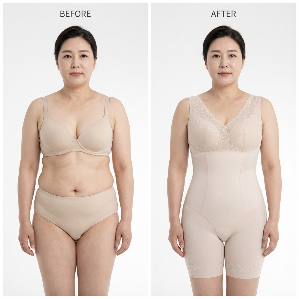 MERRIGE메리지 8087 뱃살 보정올인원 원피스보정속옷 빅사이즈 바디쉐이퍼 이미지 3