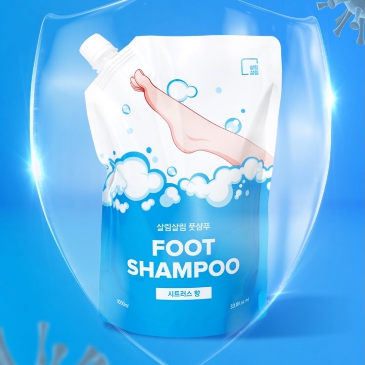 우루 시트러스 풋샴푸 발세정제 리필 1L 대용량 거품 풋워시 500ml 스프레이 공병 포함 - 상세 이미지 2