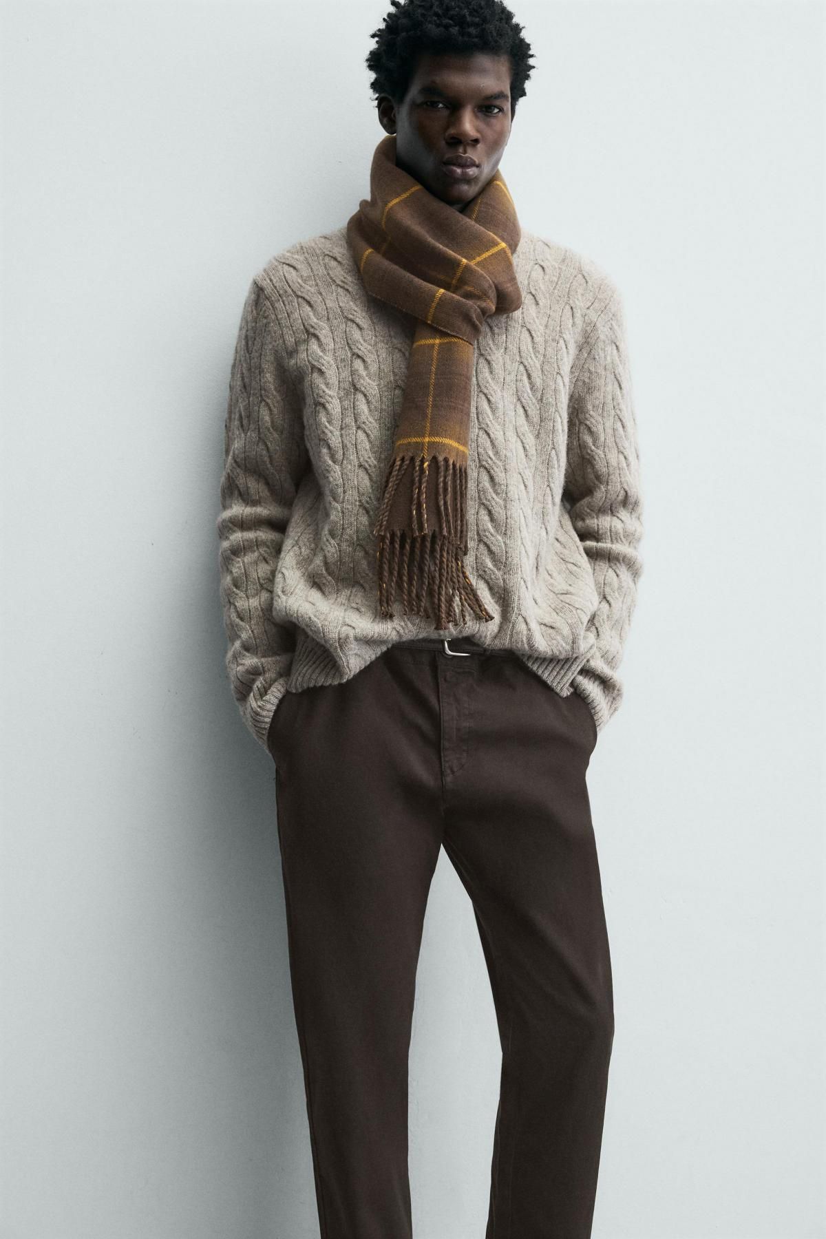 자라 스키니핏 코튼 혼방 치노 팬츠 6786/370 BROWN - 상세 이미지 5