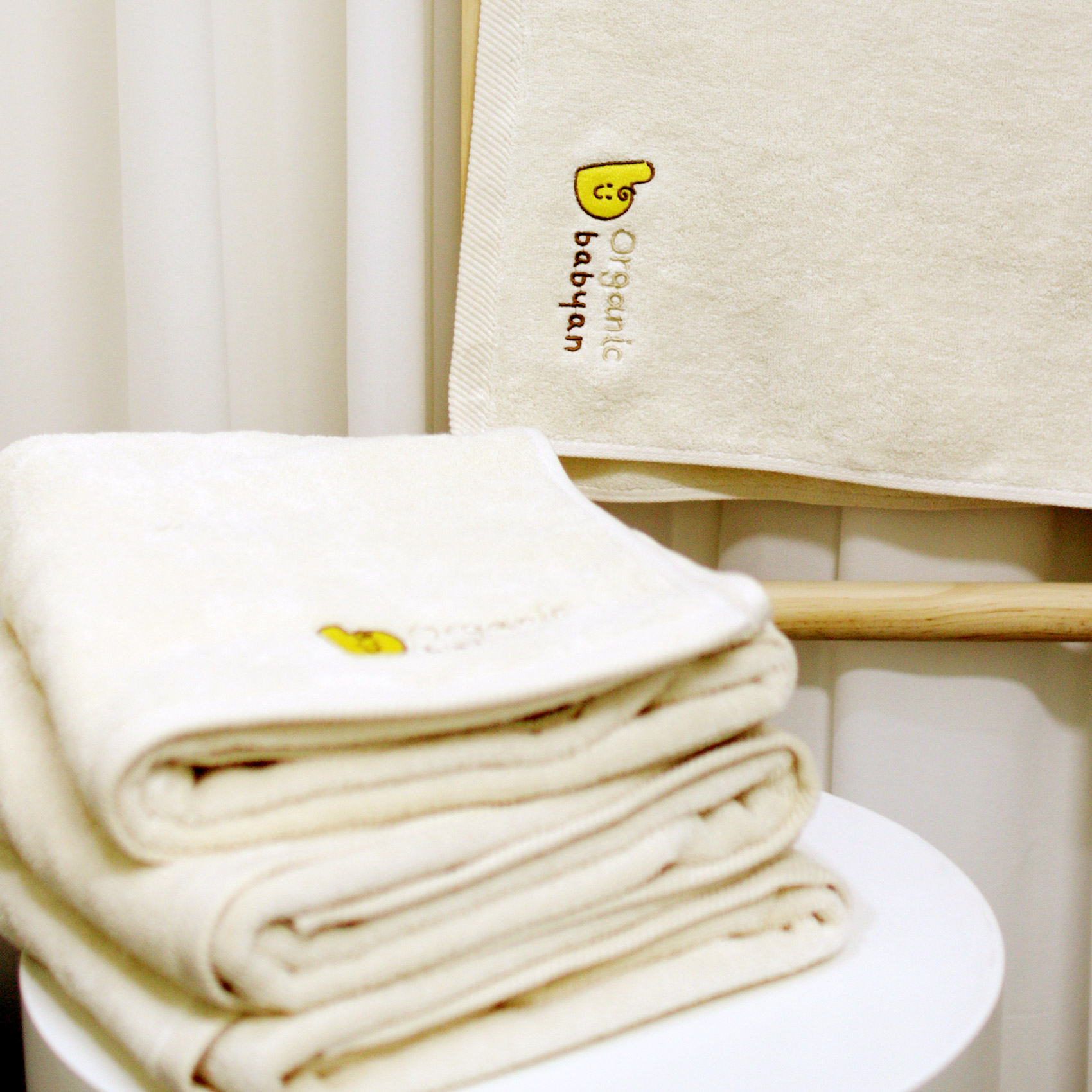 베이비앙 오가닉 면 100% 목욕타올(스마일/희망이 택 1)(340g)(유기농 목화 그대로)(출산선물 추천)