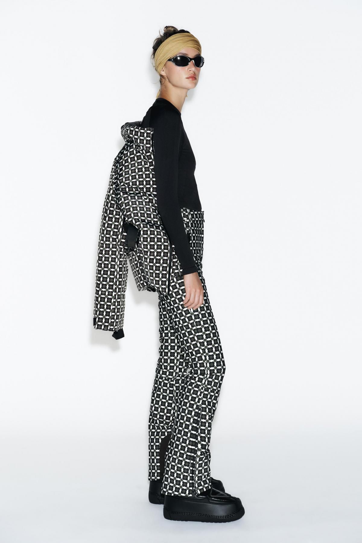 자라 테크니컬 방풍 방수 플레어 스키 팬츠 8073/034 GREEN / ECRU - 상세 이미지 3