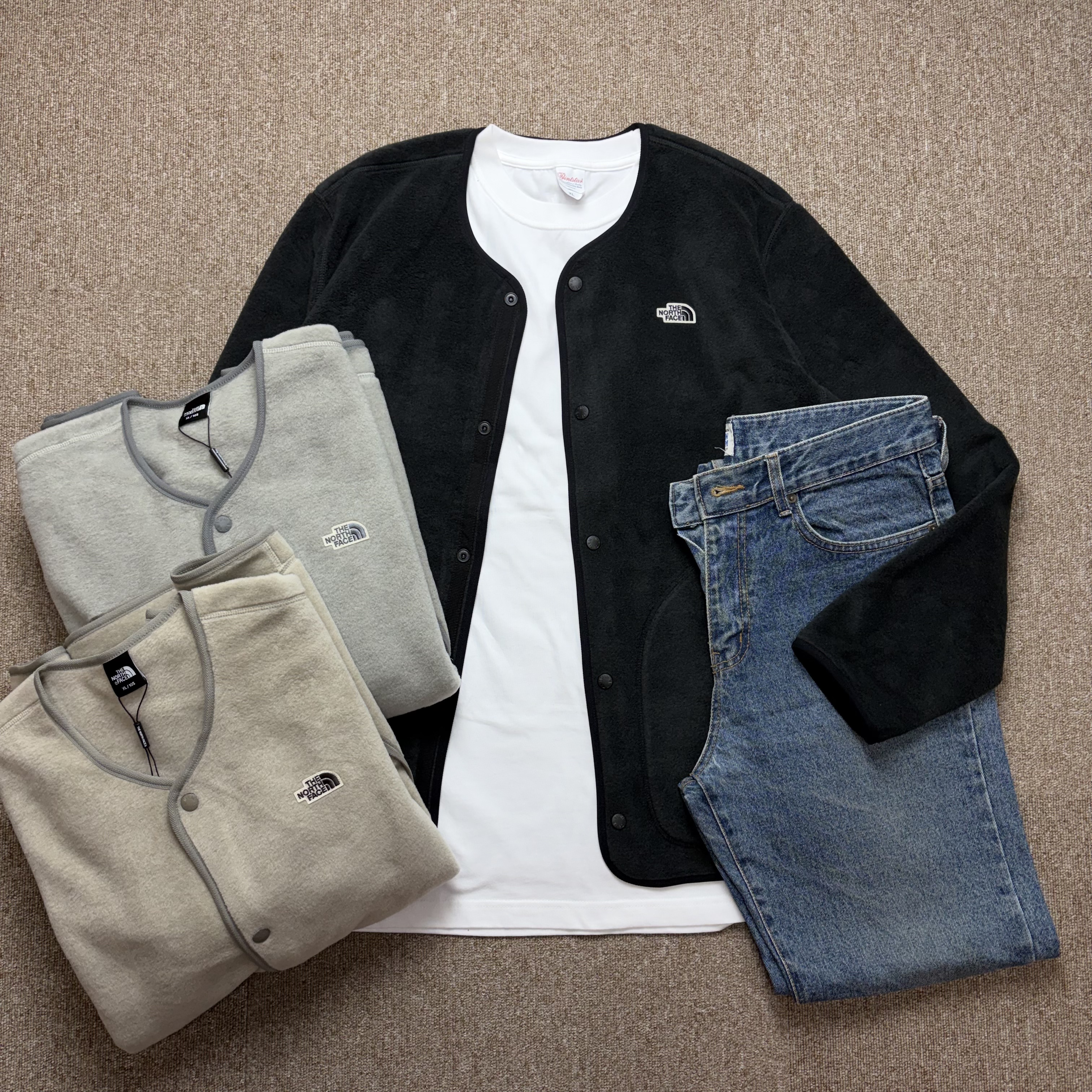 (국내매장판) 노스페이스 경량 가디건 캠퍼 패딩 깔깔이 노벨티 아캄포 후드 캐주얼 자켓