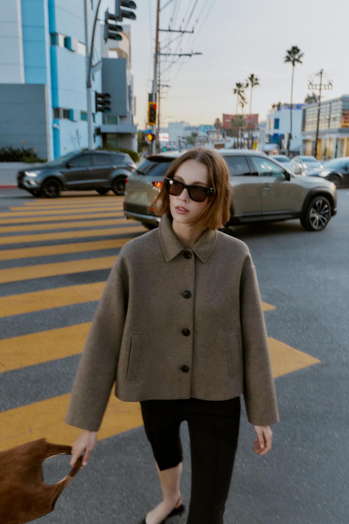 자라 클래식 울 숏 코트 라펠카라 2069/384 DARK MINK - 상세 이미지 3