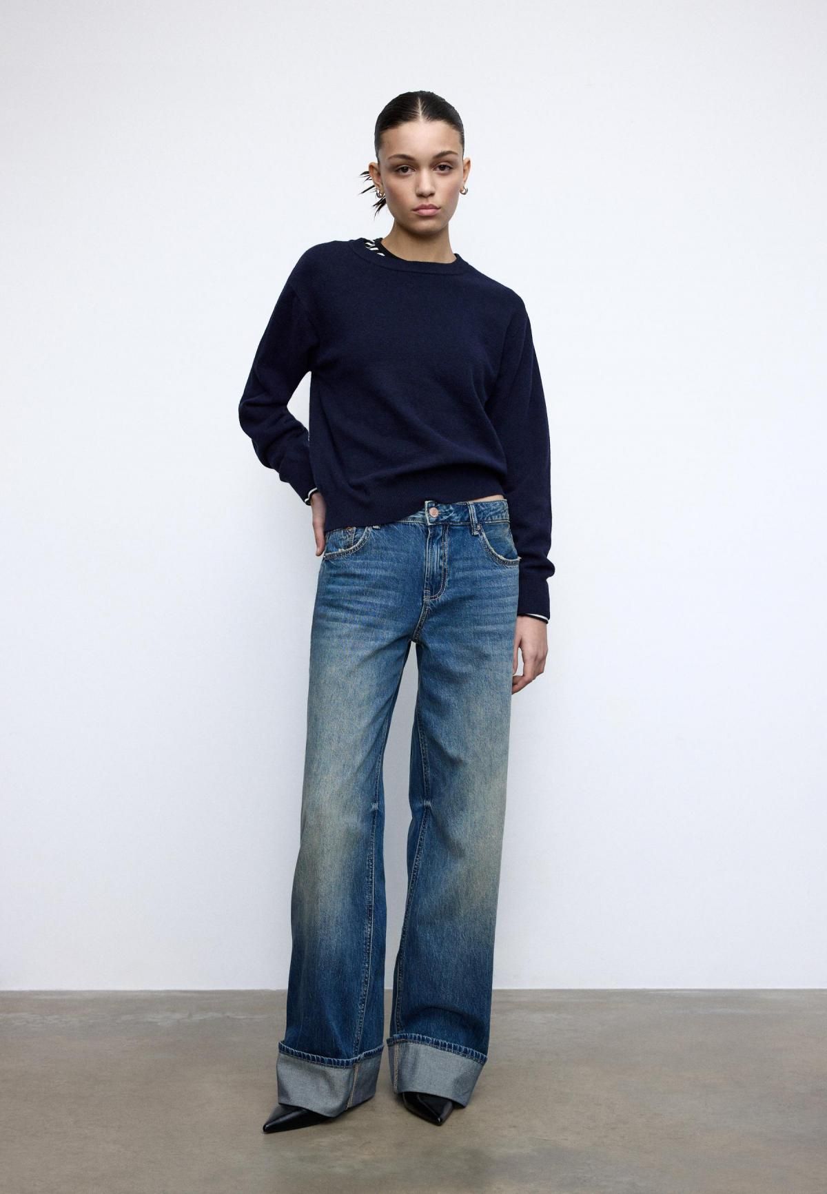 스트라디바리우스 로우라이즈 와이드핏 데님 청바지 1441/620 MEDIUM BLUE DENIM - 상세 이미지 3