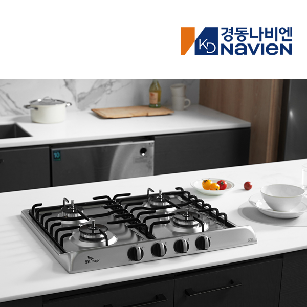 4구 빌트인 가스렌지 쿡탑레인지 전기코드식 560x480 GRB9004 LNG - 상품 이미지